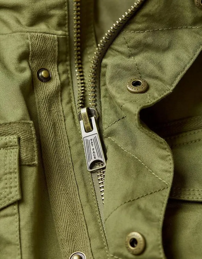 Men FatFace Tall Collection Calcot Cotton 4 Pocket Jacket Khaki Green