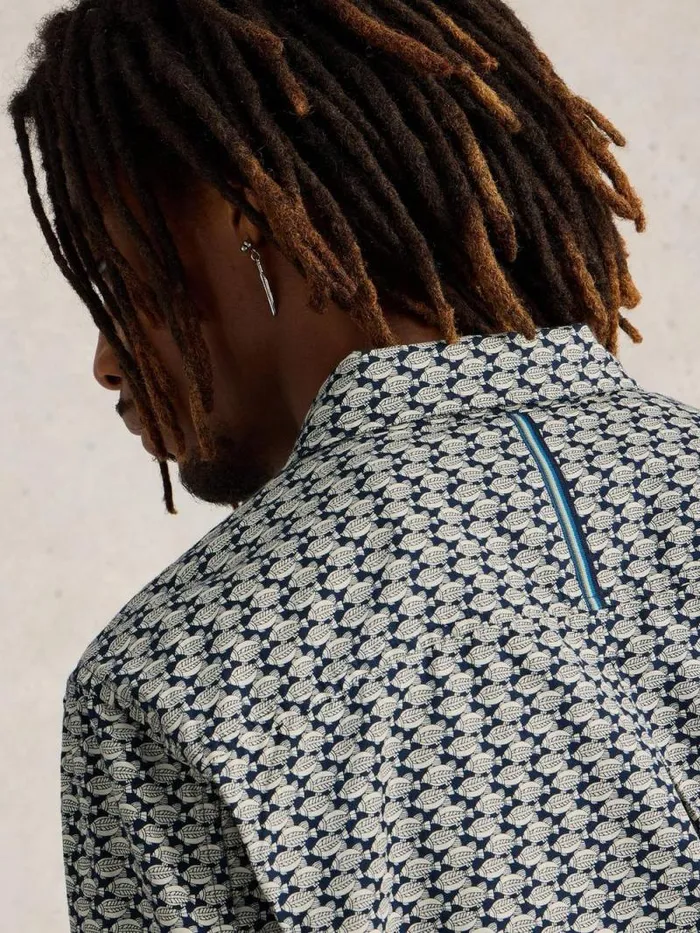 Men Fish Printed Shirt Navy Multi White Stuff Shirts Men Fish Printed Shirt Navy Multi White Stuff Shirts