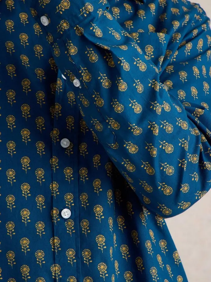 Men Floral Nonnie Printed Shirt Blue Print White Stuff Shirts Men Floral Nonnie Printed Shirt Blue Print White Stuff Shirts