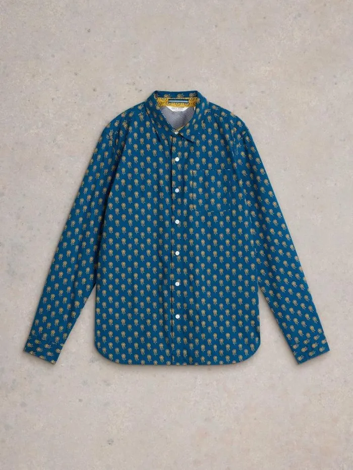 Men Floral Nonnie Printed Shirt Blue Print White Stuff Shirts Men Floral Nonnie Printed Shirt Blue Print White Stuff Shirts