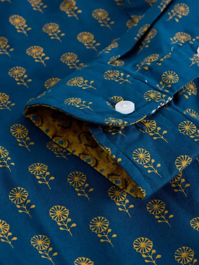 Men Floral Nonnie Printed Shirt Blue Print White Stuff Shirts Men Floral Nonnie Printed Shirt Blue Print White Stuff Shirts