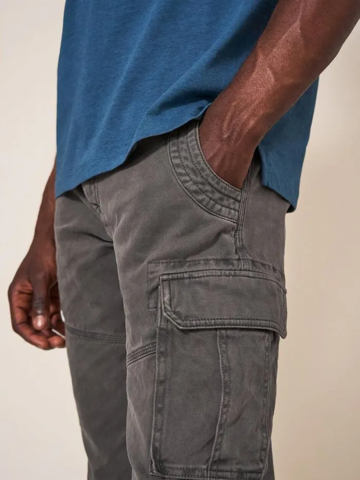 Men Kegworth Organic Cargo Trouser Pure Black White Stuff Trousers