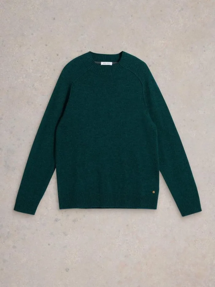 Men Lambswool Crew Neck Jumper Mid Green White Stuff Knitwear Men Lambswool Crew Neck Jumper Mid Green White Stuff Knitwear