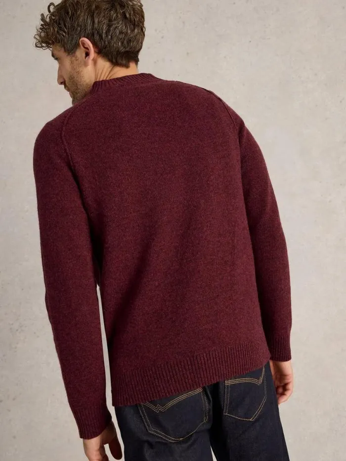 Men Lambswool Mock Neck Jumper Dk Plum White Stuff Knitwear Men Lambswool Mock Neck Jumper Dk Plum White Stuff Knitwear