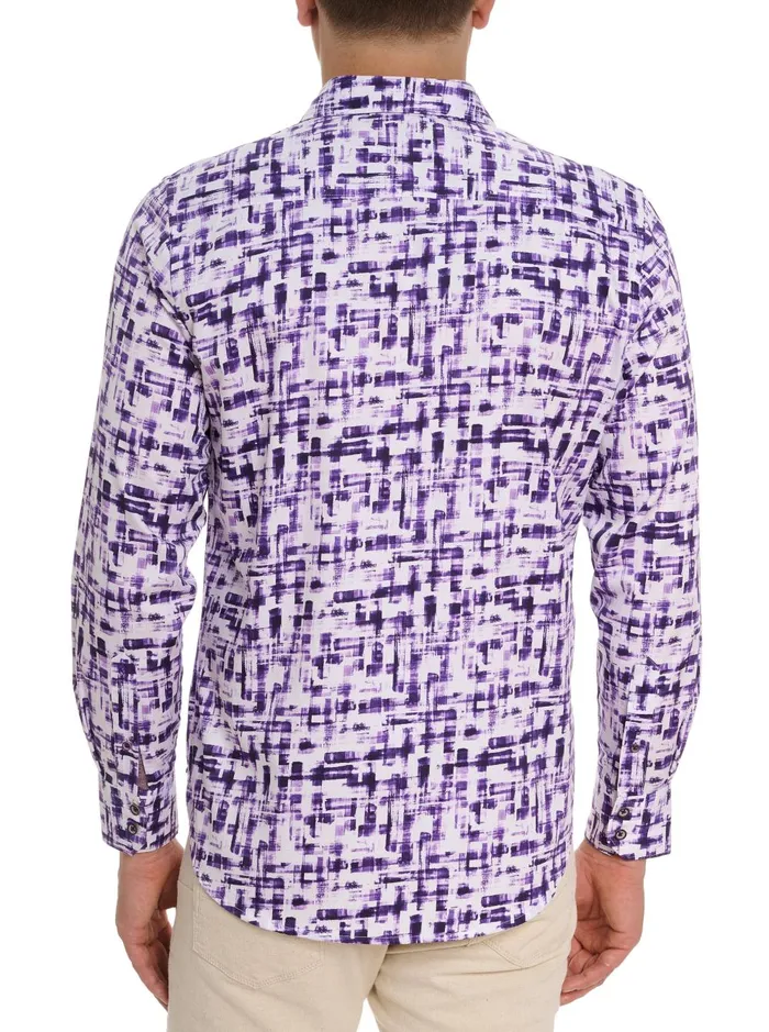 Men Long Sleeve Button Down Shirts Robert Graham DELUCA LONG SLEEVE BUTTON FRONT SHIRT Purple