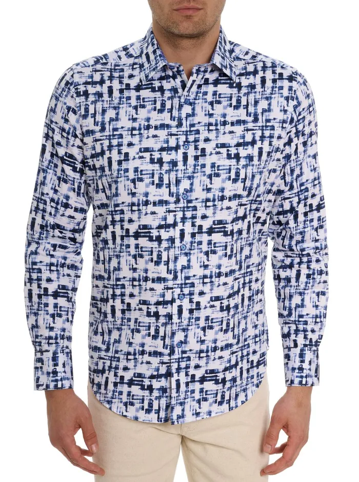 Men Long Sleeve Button Down Shirts Robert Graham DELUCA LONG SLEEVE BUTTON FRONT SHIRT Purple