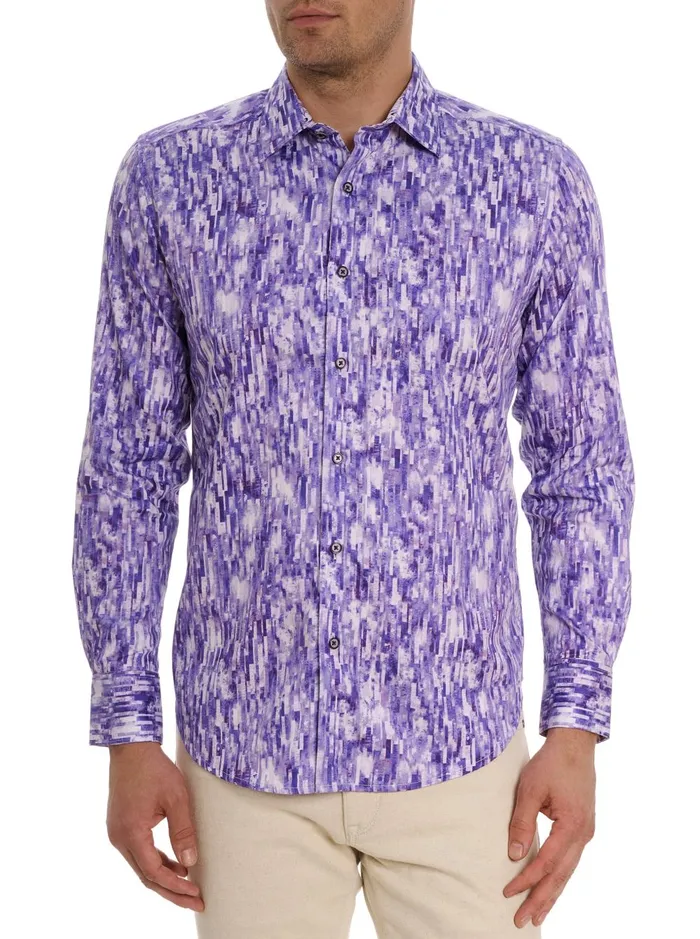 Men Long Sleeve Button Down Shirts Robert Graham DEMERI LONG SLEEVE BUTTON DOWN SHIRT Purple