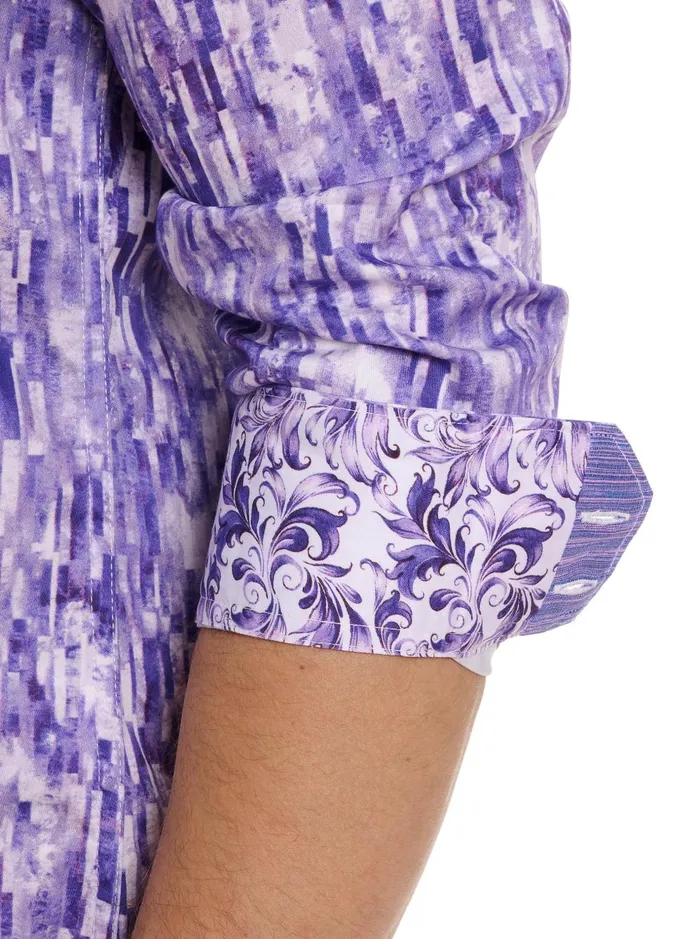 Men Long Sleeve Button Down Shirts Robert Graham DEMERI LONG SLEEVE BUTTON DOWN SHIRT Purple