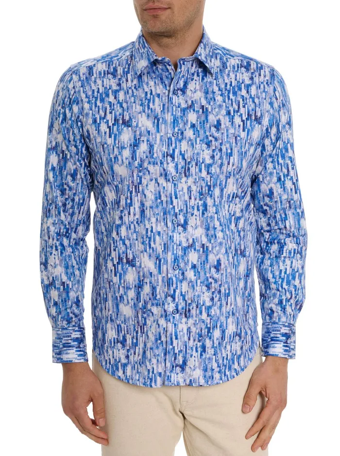 Men Long Sleeve Button Down Shirts Robert Graham DEMERI LONG SLEEVE BUTTON DOWN SHIRT Purple
