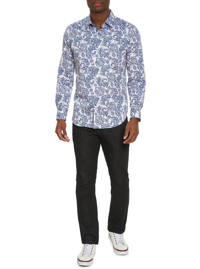 Men Long Sleeve Button Down Shirts Robert Graham DIVAN LONG SLEEVE BUTTON DOWN SHIRT BIG Big