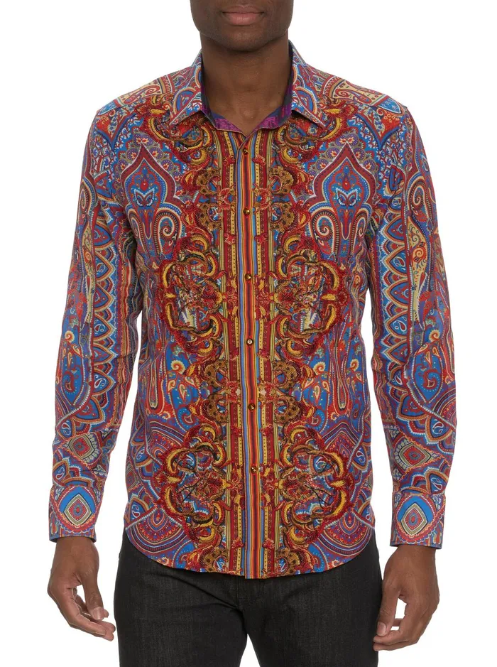 Men Long Sleeve Button Down Shirts Robert Graham LIMITED EDITION THE MOSAIC LONG SLEEVE BUTTON DOWN SHIRT Multi