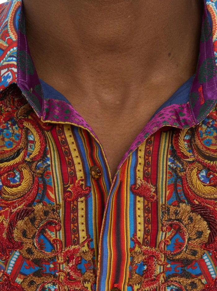 Men Long Sleeve Button Down Shirts Robert Graham LIMITED EDITION THE MOSAIC LONG SLEEVE BUTTON DOWN SHIRT Multi