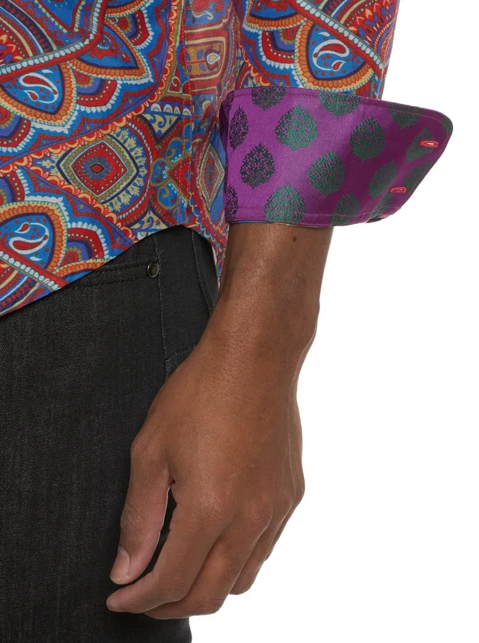 Men Long Sleeve Button Down Shirts Robert Graham LIMITED EDITION THE MOSAIC LONG SLEEVE BUTTON DOWN SHIRT Multi