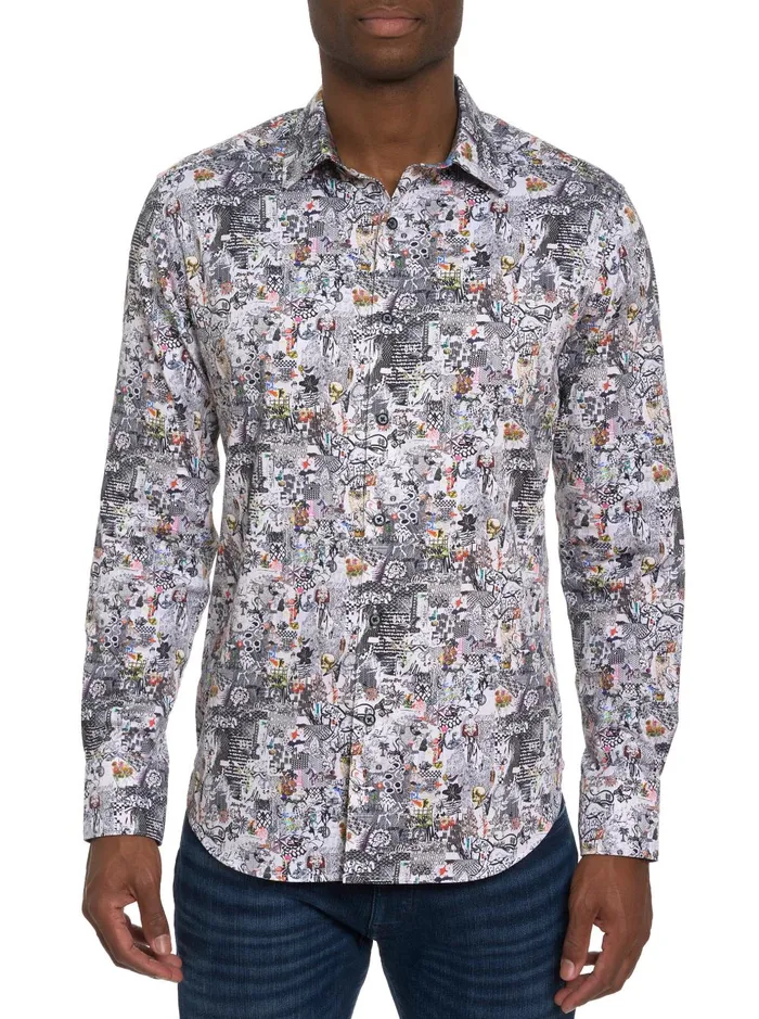 Men Long Sleeve Button Down Shirts Robert Graham MEDIEVAL TIMES LONG SLEEVE BUTTON DOWN SHIRT Multi