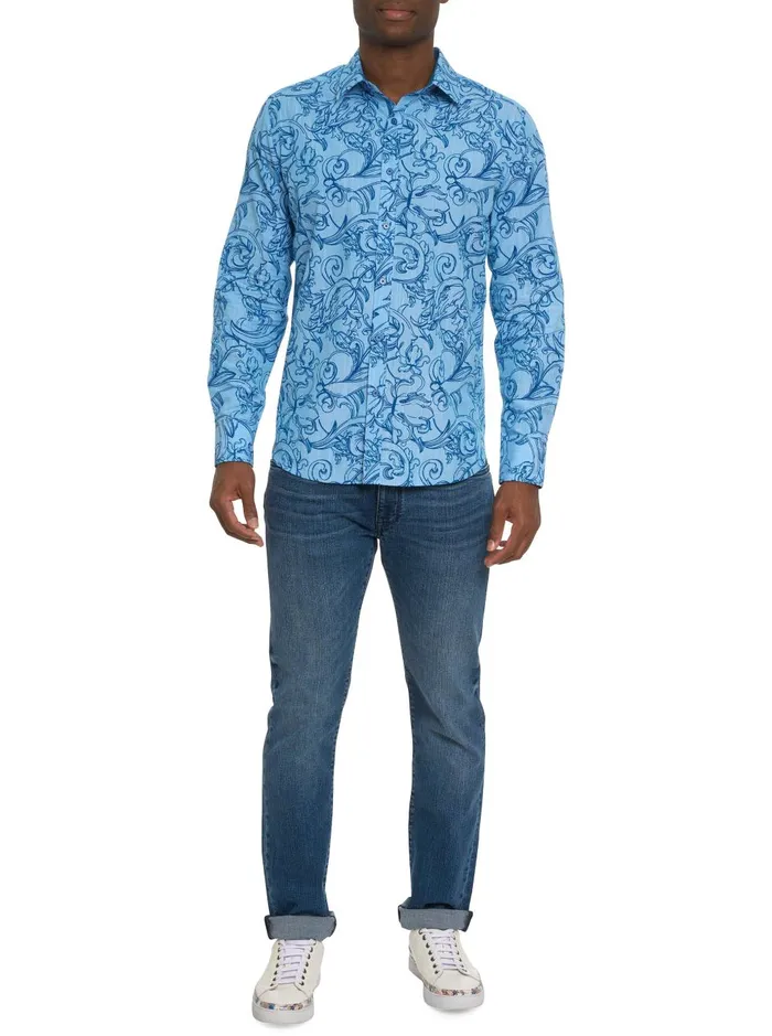 Men Long Sleeve Button Down Shirts Robert Graham ROYALTON LONG SLEEVE BUTTON DOWN SHIRT Classic
