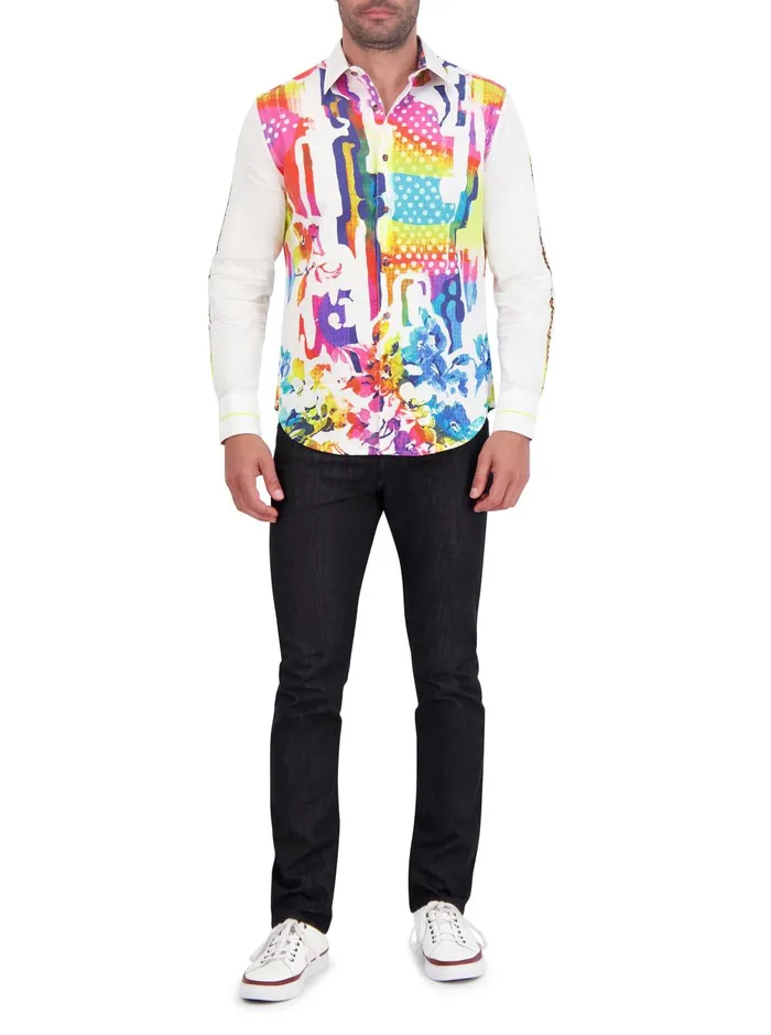 Men Long Sleeve Button Down Shirts Robert Graham VIBRANT SKULL LONG SLEEVE BUTTON DOWN SHIRT Multi