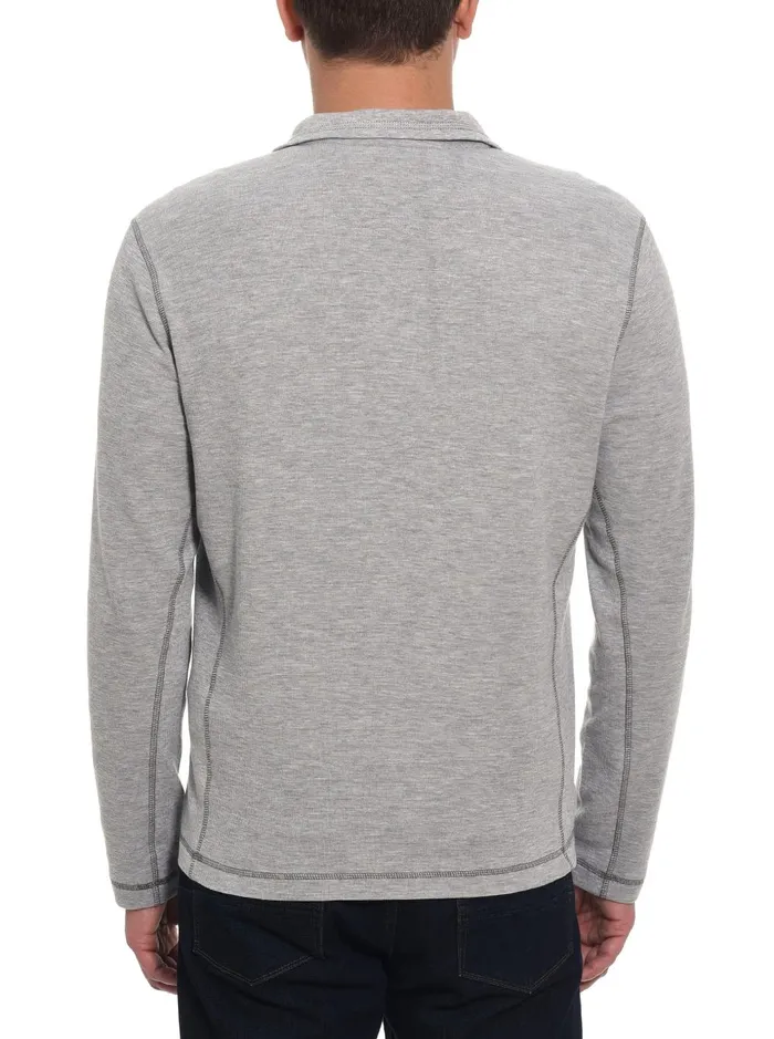 Men Long Sleeve Knits Robert Graham POLARIS LONG SLEEVE KNIT Heather Grey