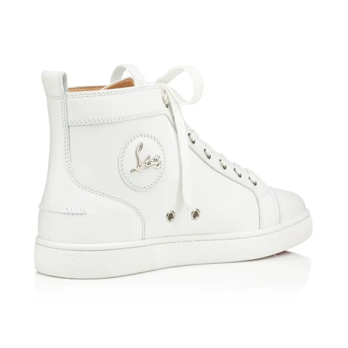 Men Louis Hightop Sneakers 8211 Calf Leather 8211 White Christian Louboutin Sneakers
