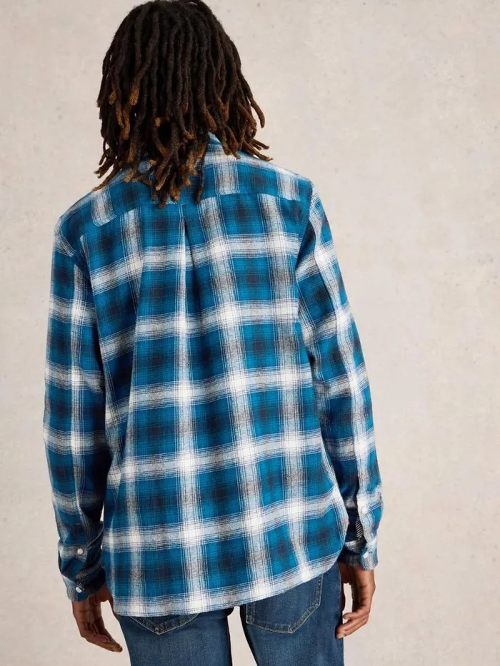 Men Moxley Flannel Checked Shirt Blue Multi White Stuff Shirts