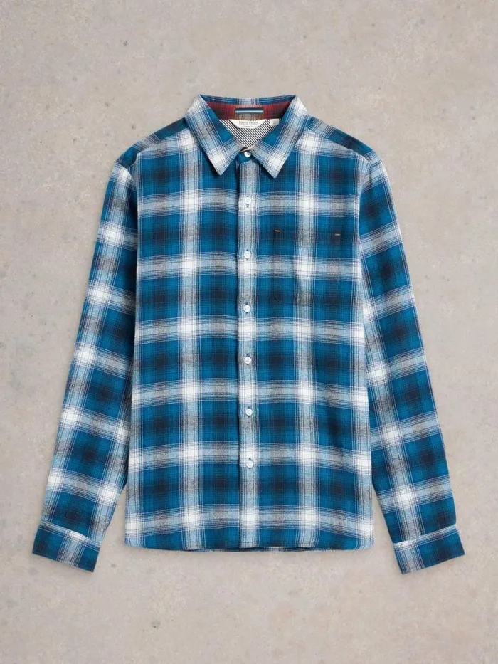 Men Moxley Flannel Checked Shirt Blue Multi White Stuff Shirts