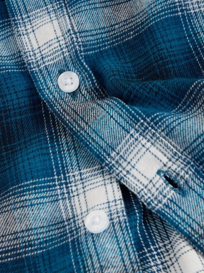 Men Moxley Flannel Checked Shirt Blue Multi White Stuff Shirts