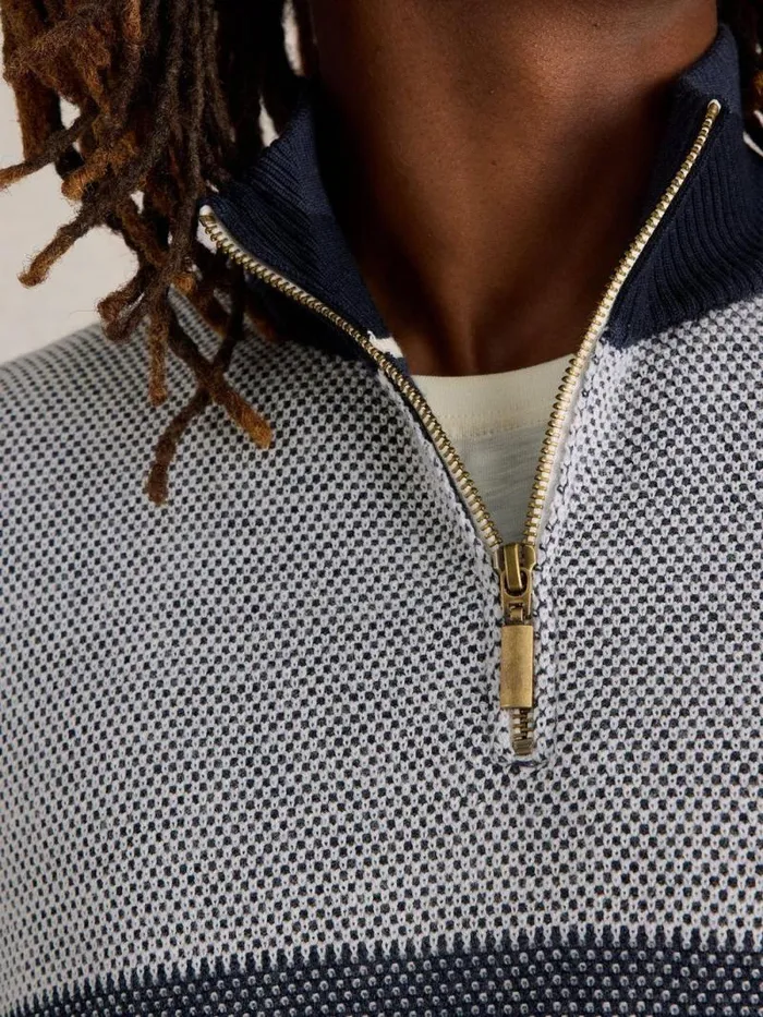 Men Newport Merino Wool Jacquard Funnel Navy Multi White Stuff Knitwear Men Newport Merino Wool Jacquard Funnel Navy Multi White Stuff Knitwear