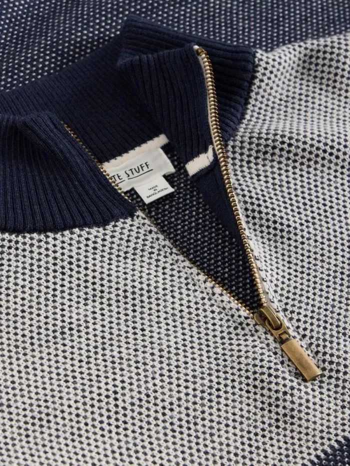 Men Newport Merino Wool Jacquard Funnel Navy Multi White Stuff Knitwear Men Newport Merino Wool Jacquard Funnel Navy Multi White Stuff Knitwear