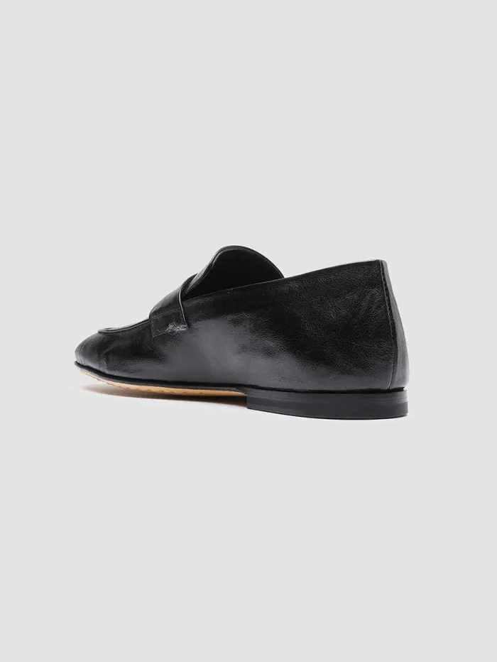 Men Officine Creative Footwear AIRTO 001 Black Leather Penny Loafers Men Officine Creative Footwear AIRTO 001 Black Leather Penny Loafers
