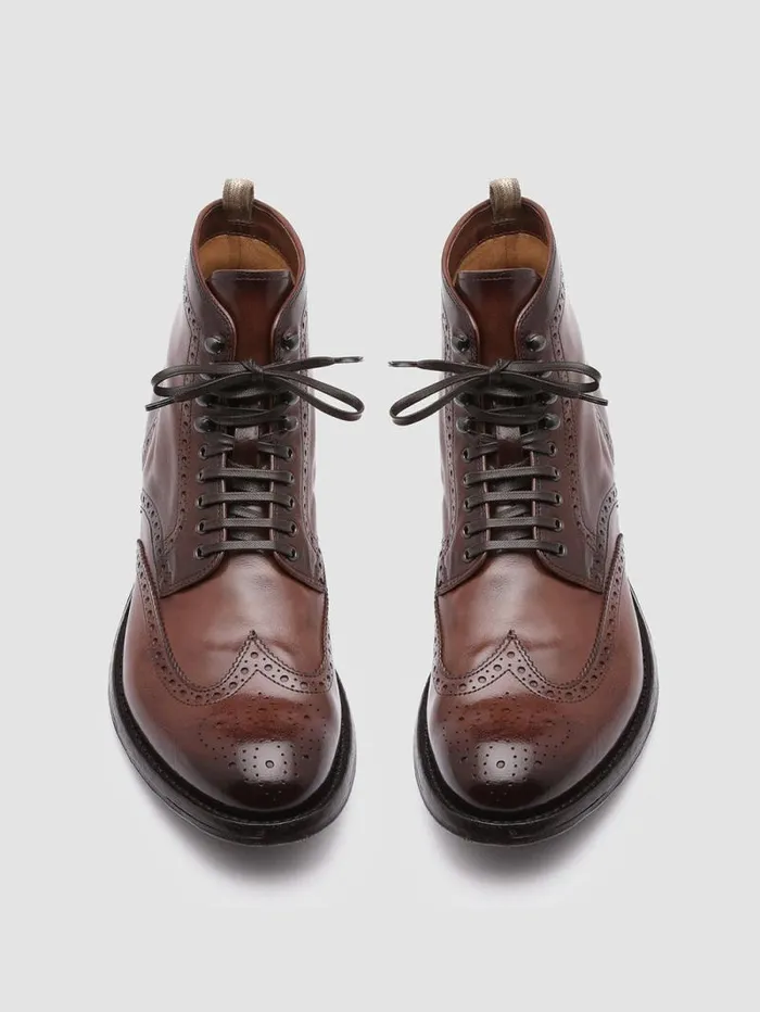 Men Officine Creative Footwear ANATOMIA 051 Brown Leather Ankle Boots Men Officine Creative Footwear ANATOMIA 051 Brown Leather Ankle Boots