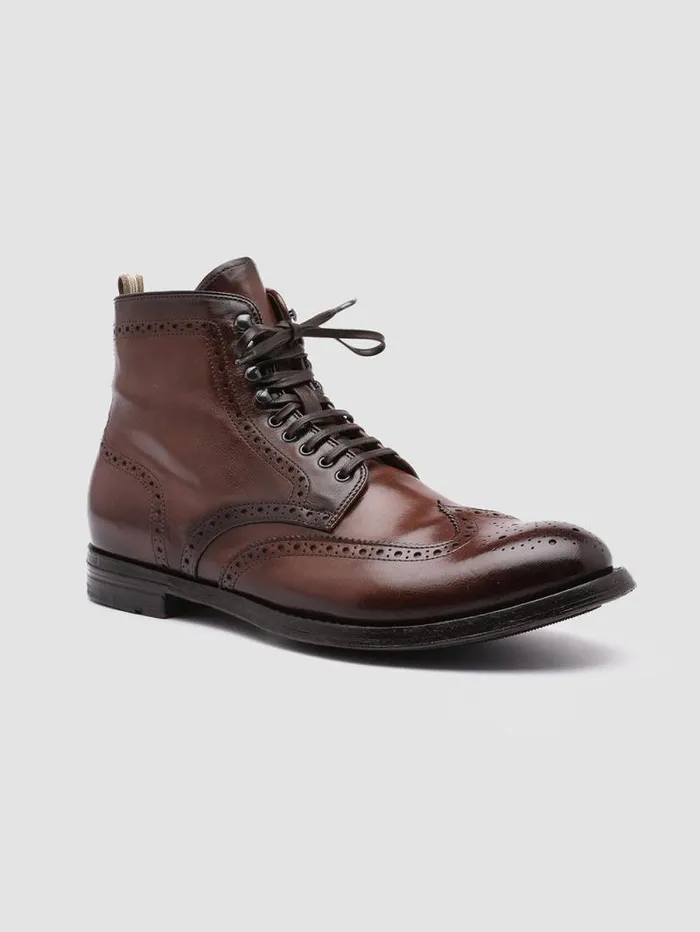 Men Officine Creative Footwear ANATOMIA 051 Brown Leather Ankle Boots Men Officine Creative Footwear ANATOMIA 051 Brown Leather Ankle Boots