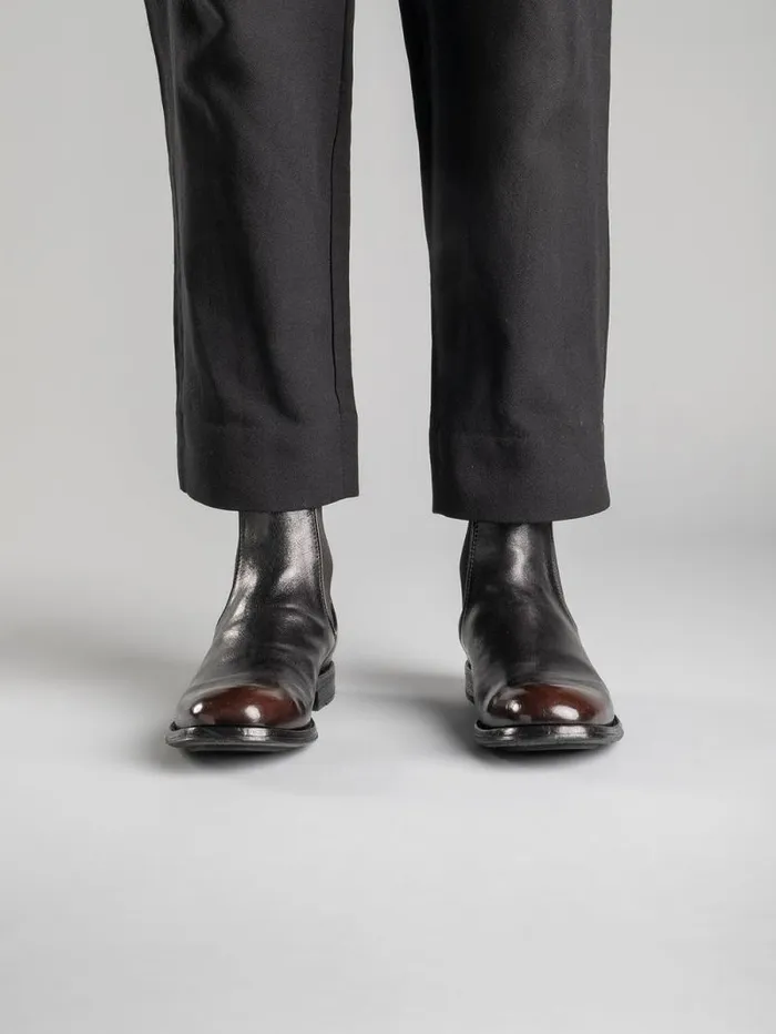 Men Officine Creative Footwear BALANCE 008 Black Leather Chelsea Boots