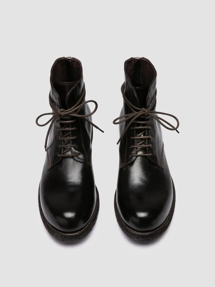 Men Officine Creative Footwear BULLA DD 102 Brown Leather Laceup Boots