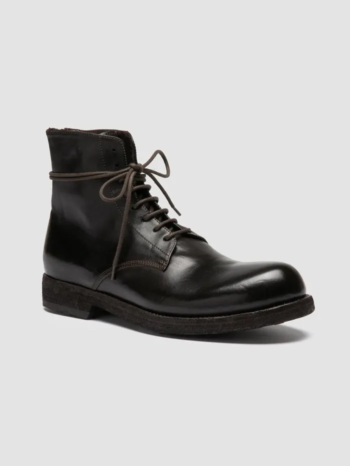 Men Officine Creative Footwear BULLA DD 102 Brown Leather Laceup Boots