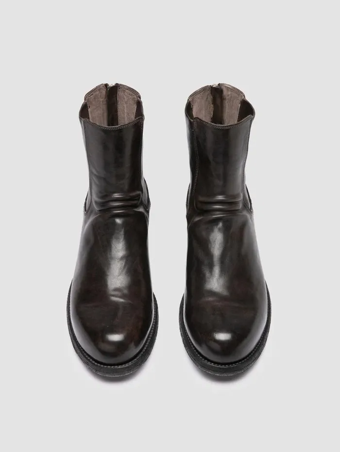 Men Officine Creative Footwear BULLA DD 104 Gray Leather Zipped Boots