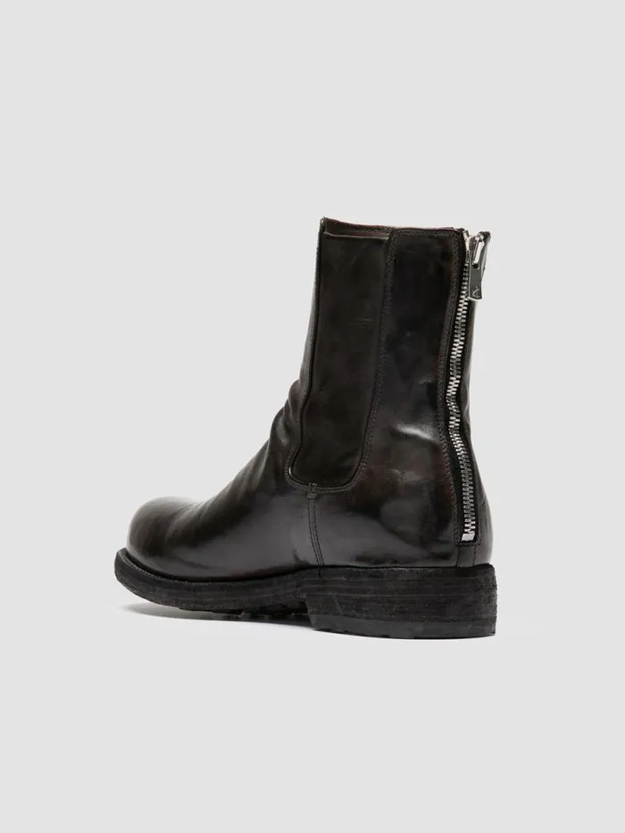 Men Officine Creative Footwear BULLA DD 104 Gray Leather Zipped Boots