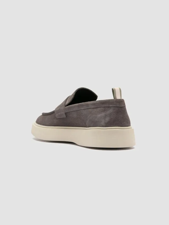 Men Officine Creative Footwear FRAME 001 Gray Suede Penny Loafers Men Officine Creative Footwear FRAME 001 Gray Suede Penny Loafers
