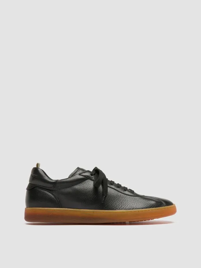 Men Officine Creative Footwear HALO 001 Black Leather Low Top Sneakers