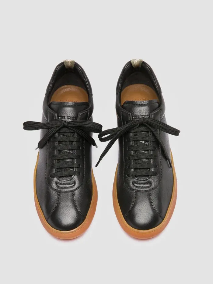 Men Officine Creative Footwear HALO 001 Black Leather Low Top Sneakers