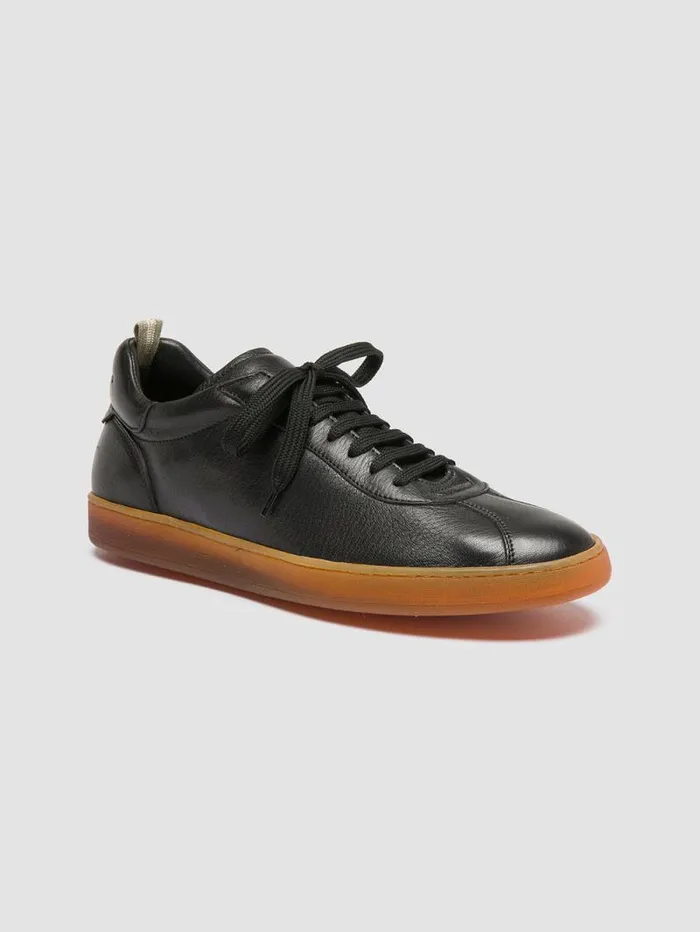 Men Officine Creative Footwear HALO 001 Black Leather Low Top Sneakers