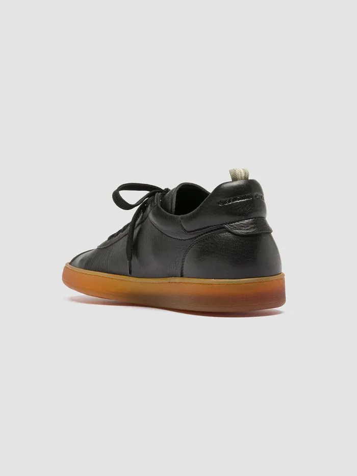 Men Officine Creative Footwear HALO 001 Black Leather Low Top Sneakers