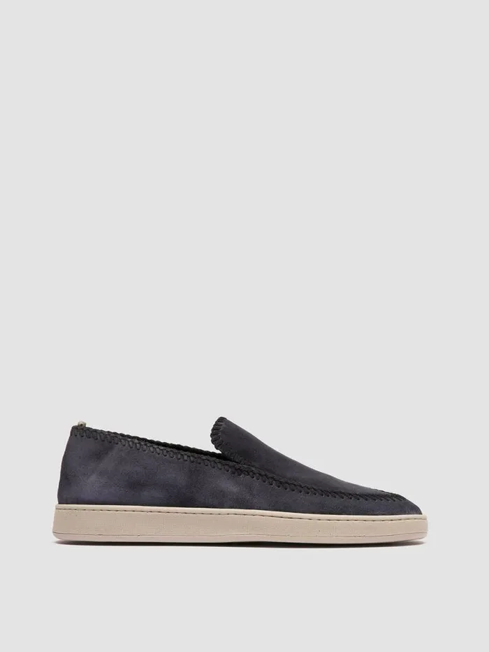 Men Officine Creative Footwear HERBIE 011 Blue Suede Penny Loafers