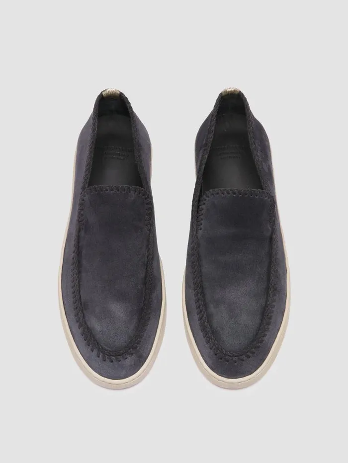 Men Officine Creative Footwear HERBIE 011 Blue Suede Penny Loafers