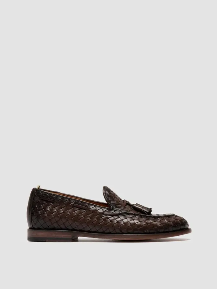 Men Officine Creative Footwear OPERA 004 Brown Leather Tassel Loafers