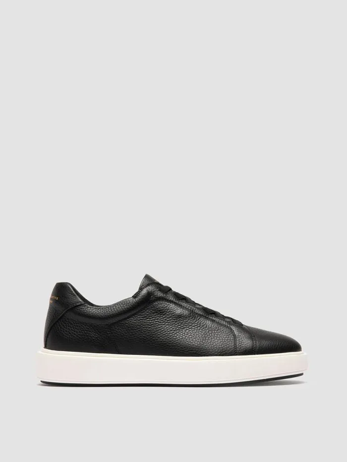 Men Officine Creative Footwear SLOUCH 001 Black Leather Low Top Sneakers