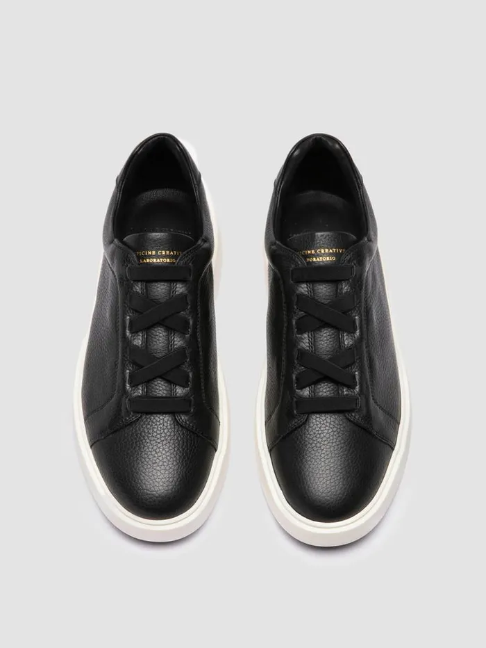 Men Officine Creative Footwear SLOUCH 001 Black Leather Low Top Sneakers Men Officine Creative Footwear SLOUCH 001 Black Leather Low Top Sneakers