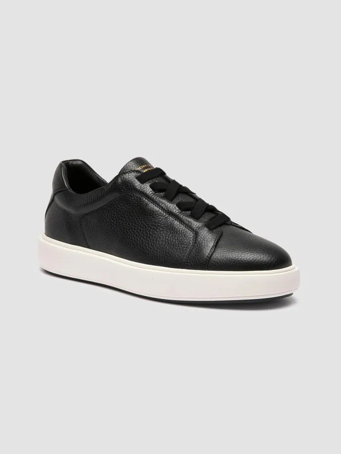 Men Officine Creative Footwear SLOUCH 001 Black Leather Low Top Sneakers Men Officine Creative Footwear SLOUCH 001 Black Leather Low Top Sneakers