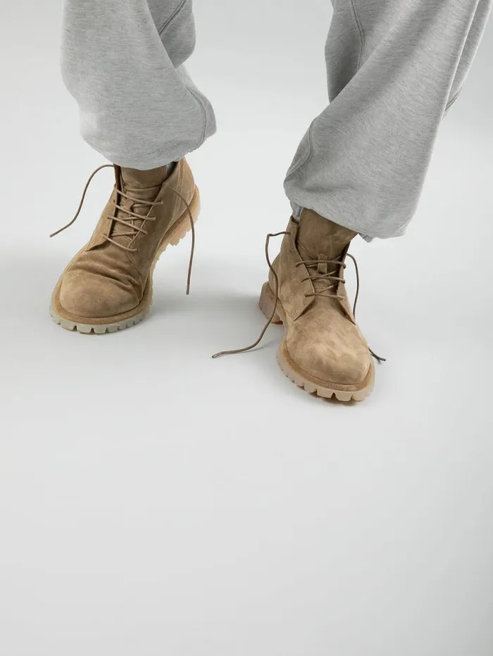 Men Officine Creative Footwear SPECTACULAR 002 Taupe Suede LaceUp Boots
