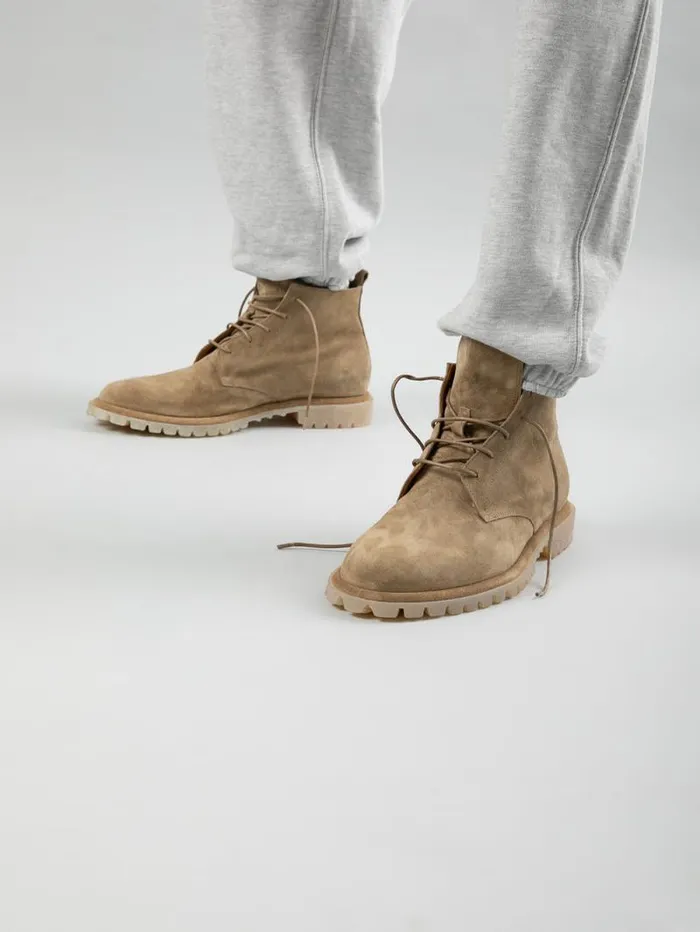 Men Officine Creative Footwear SPECTACULAR 002 Taupe Suede LaceUp Boots