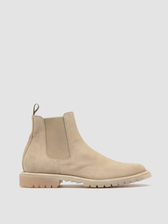 Men Officine Creative Footwear SPECTACULAR 014 Beige Suede Chelsea Boots