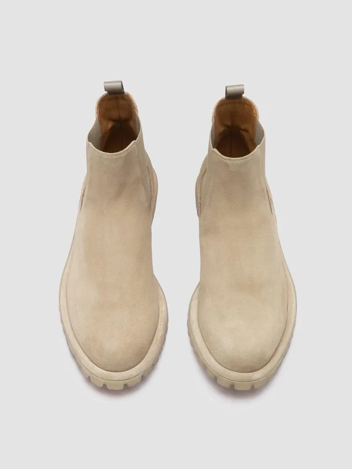 Men Officine Creative Footwear SPECTACULAR 014 Beige Suede Chelsea Boots Men Officine Creative Footwear SPECTACULAR 014 Beige Suede Chelsea Boots